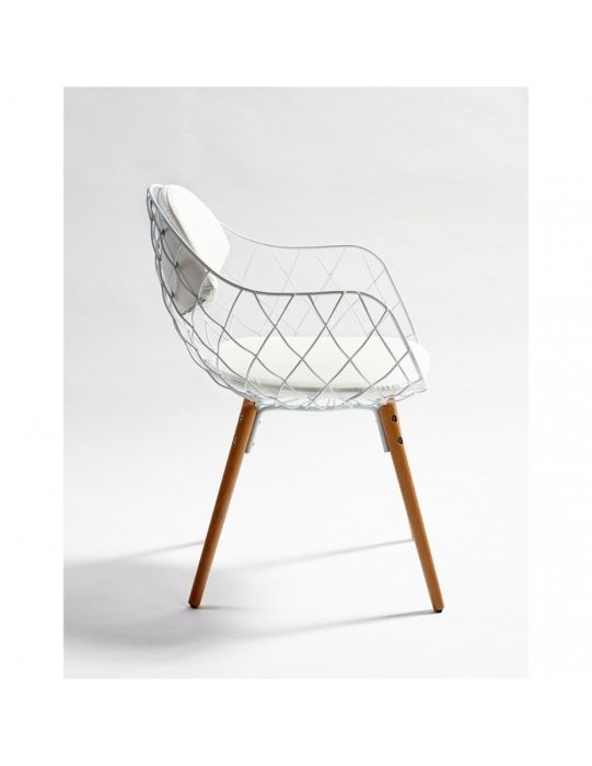 Silla Escandinavo Blanca, Metal Albert 53 Cm