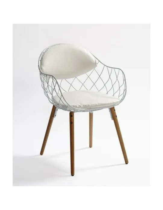 Silla Escandinavo Blanca, Metal Albert 53 Cm