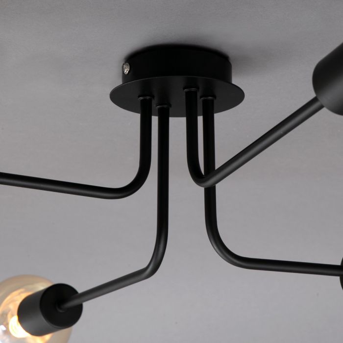 Foco 67 Cm E.27  4 Brazos Metal Negro, 66 Cm