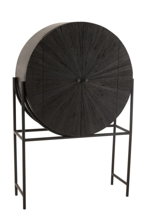 Armario Estilo Industrial en madera, MDF y metal negro de 2 puertas.