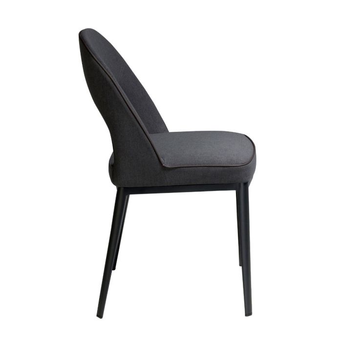 Silla Tejido Gris Oscuro Acero Negro, 47 Cm