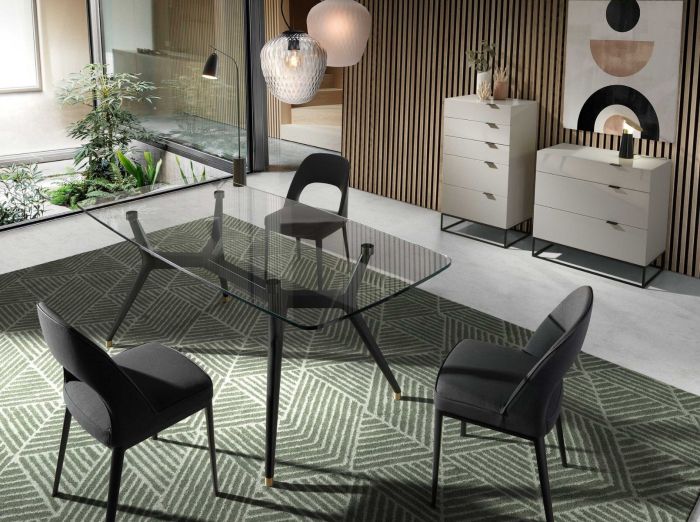 Silla Tejido Gris Oscuro Acero Negro, 47 Cm