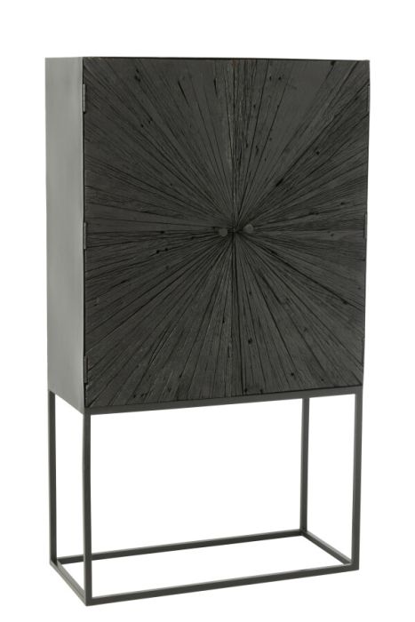 Armario Estilo Industrial de madera y metal negro.