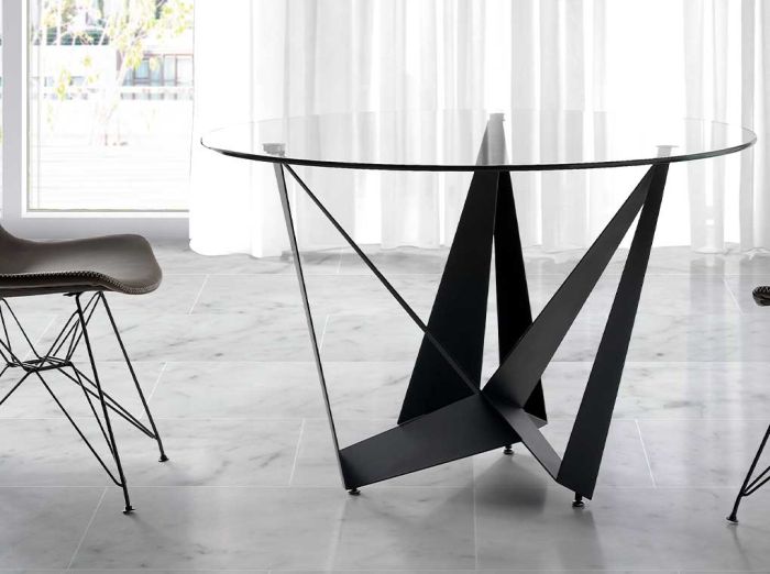 Mesa Comedor Circular Acero Negro