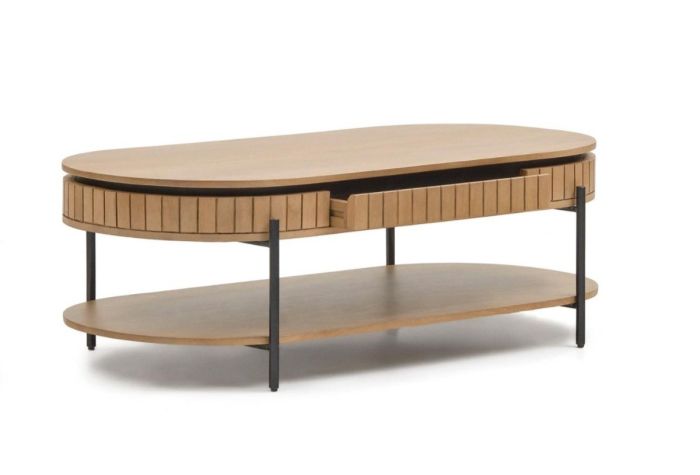 Mesa Centro con Cajón Licia Estilo Nórdico, 130 Cm
