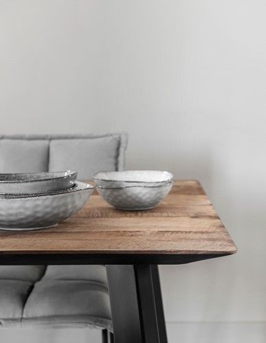 Mesa Comedor Atemporal Madera Teca Natural Hierro, 200 Cm