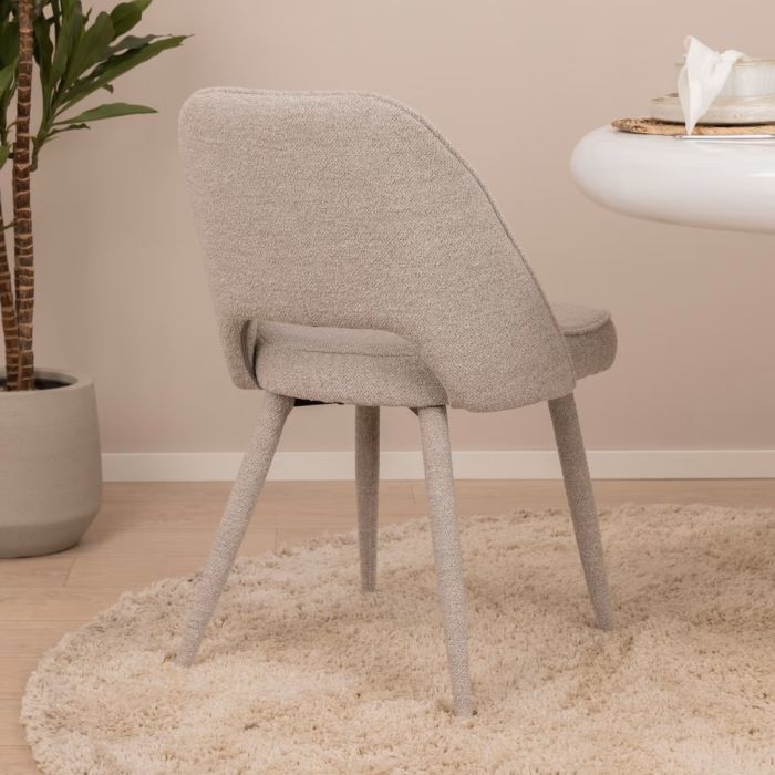 Silla Comedor Tapizado Tejido Gris Claro, 57 Cm