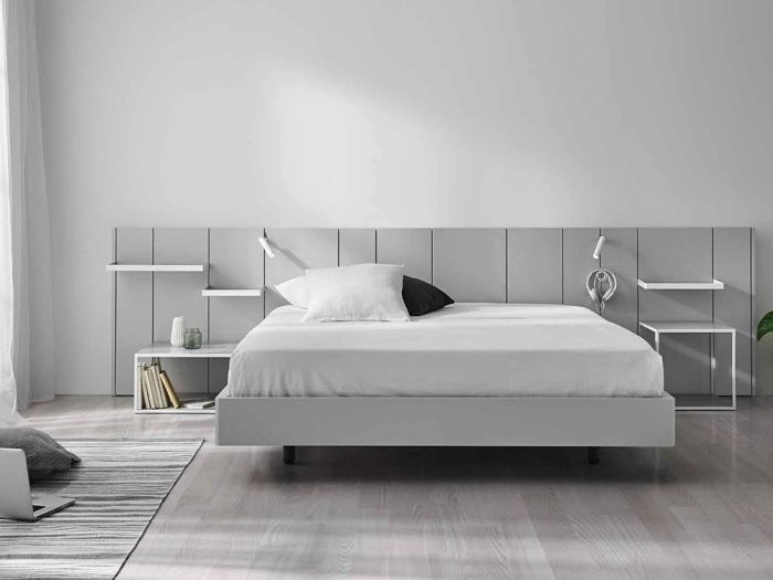 Dormitorio Cabecero Madera Roble Lacado, 332 Cm