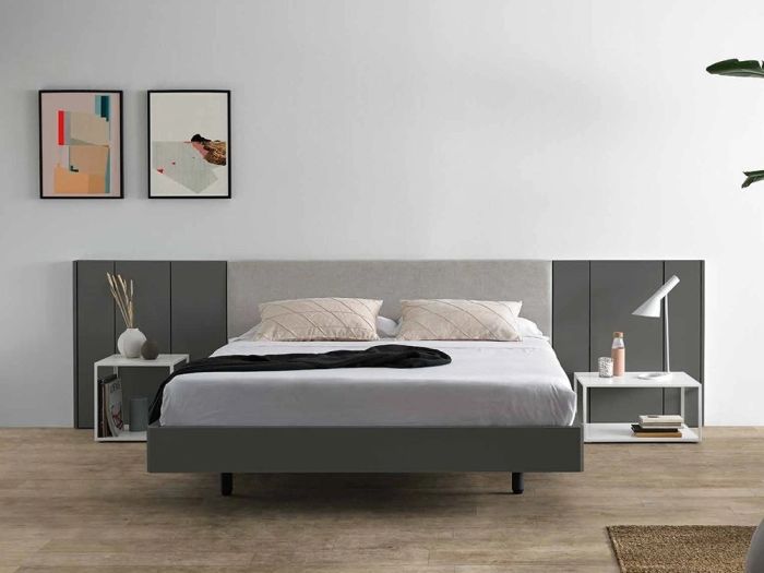 Dormitorio Cabecero Pars Madera Roble Lacado Estilo Moderno, 332 Cm