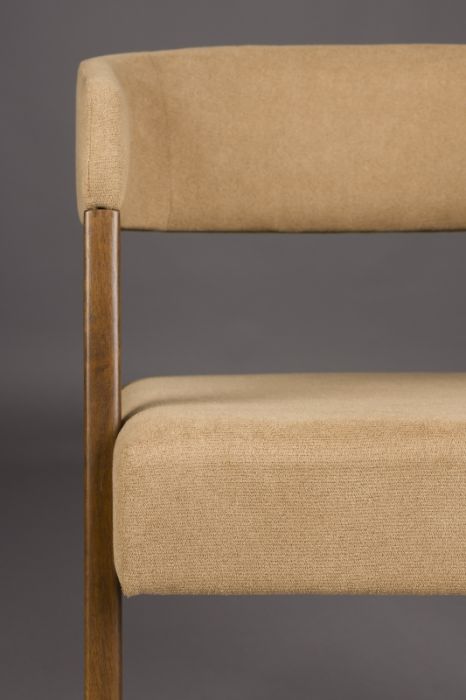 Silla Comedor Tejido Beige Madera, 58 Cm