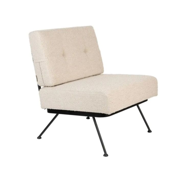 Sillón Bowie Tejido Acero Blanco Negro