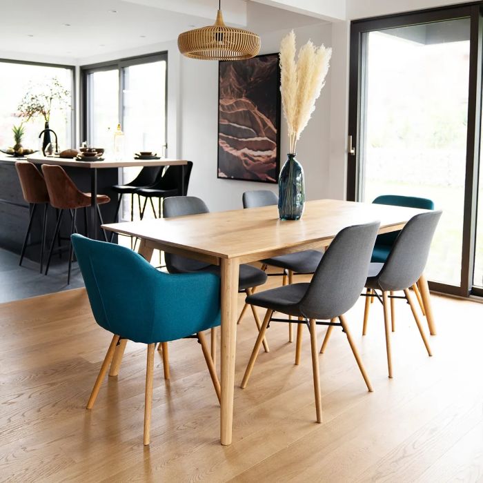 Mesa Comedor Roble Macizo, 180 Cm
