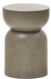 Mesa Auxiliar Redonda Garbet Cemento Gris Estilo Moderno, 32 Cm
