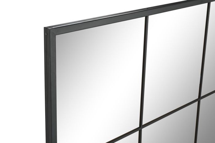 Espejo Ventana Cristal Hierro Negro, 120 Cm