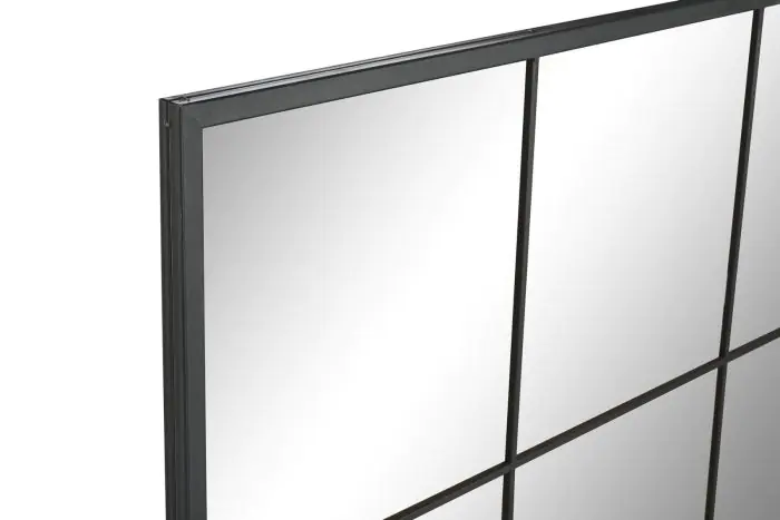 Espejo Ventana Cristal Hierro Negro, 120 Cm