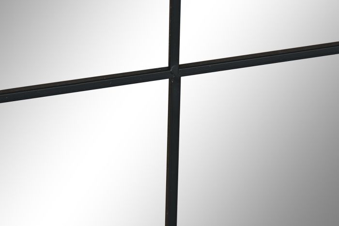 Espejo Ventana Cristal Hierro Negro, 120 Cm