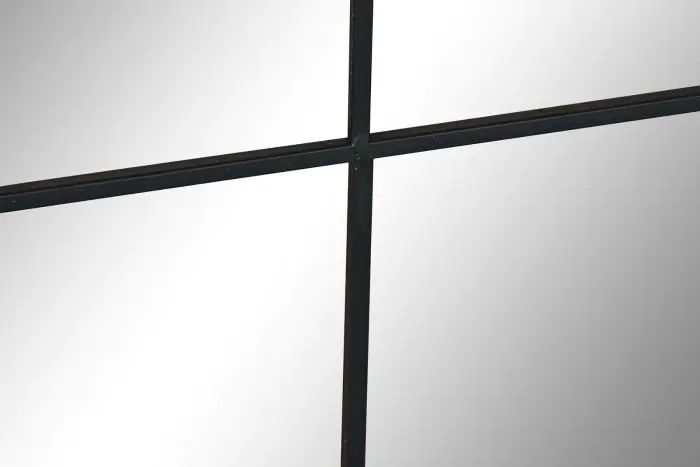 Espejo Ventana Cristal Hierro Negro, 120 Cm