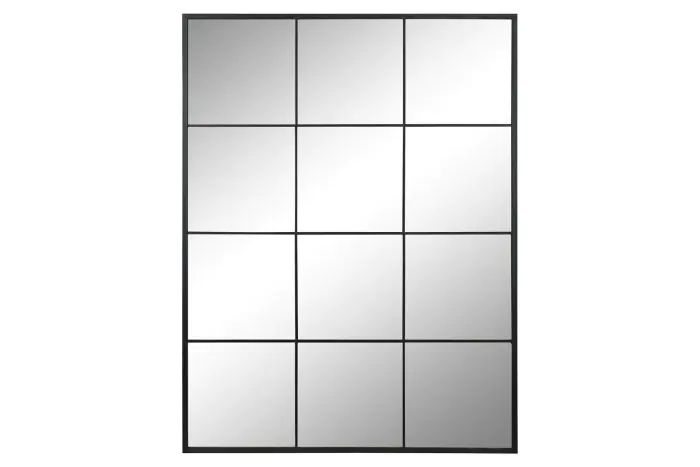 Espejo Ventana Cristal Hierro Negro, 120 Cm