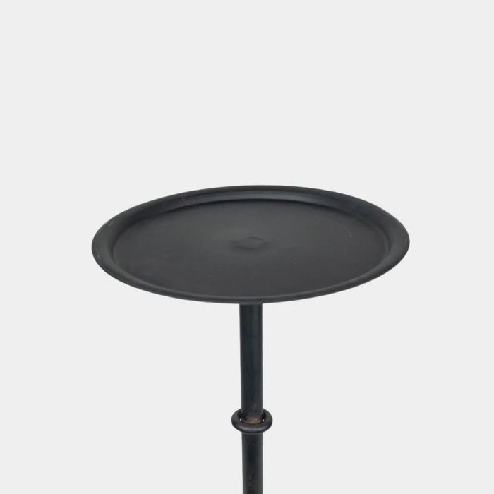 Mesa Auxiliar Alta Negro Hierro, Ø29 Cm