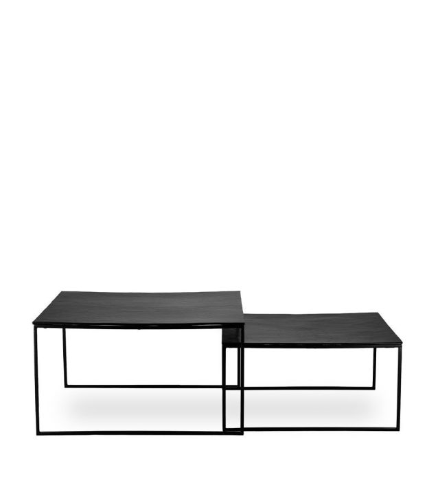 S/2 Mesa Centro Negro Aluminio Hierro