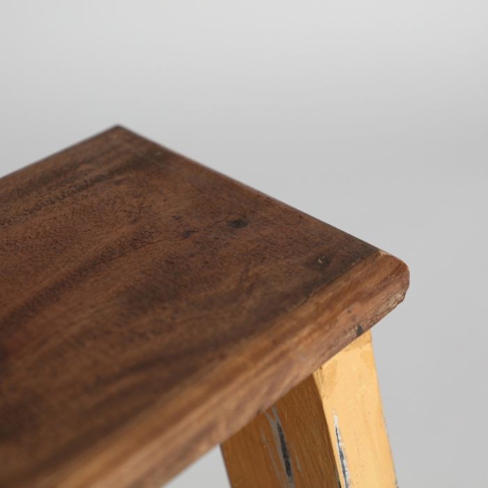 Escalera Madera de Mahogany Natural/Azul Marino, 57 Cm