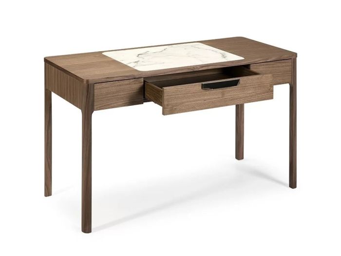 Escritorio Tocador Chapa Nogal Porcelánico, 120 Cm