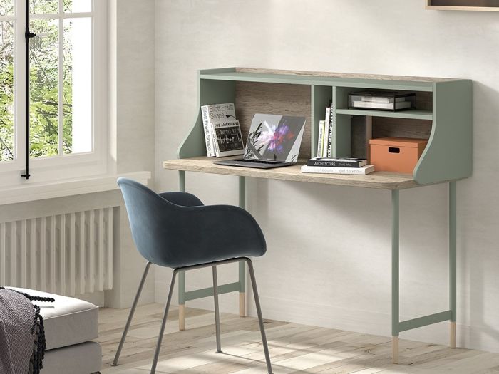 Escritorio Talent Estilo Moderno Melamina Metal Verde Ciprés, 120 Cm 