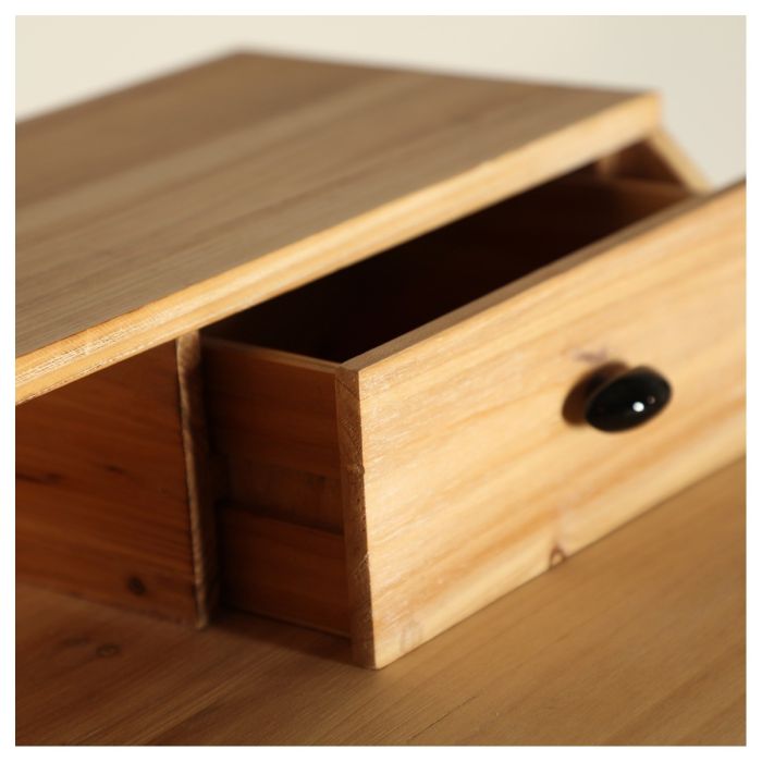 Escritorio Madera Abeto Hierro Negro/Natural, 100 Cm