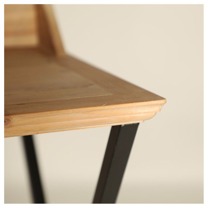 Escritorio Madera Abeto Hierro Negro/Natural, 100 Cm