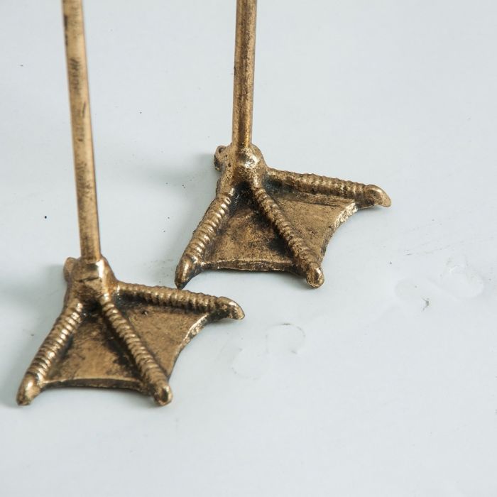 Espejo Argon Metal Oro Viejo Vidrio Patas Pájaro