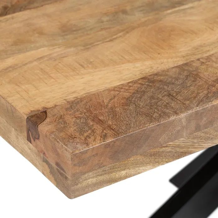 Mesa Comedor Natural-Negro Madera-Hierro, 160 Cm
