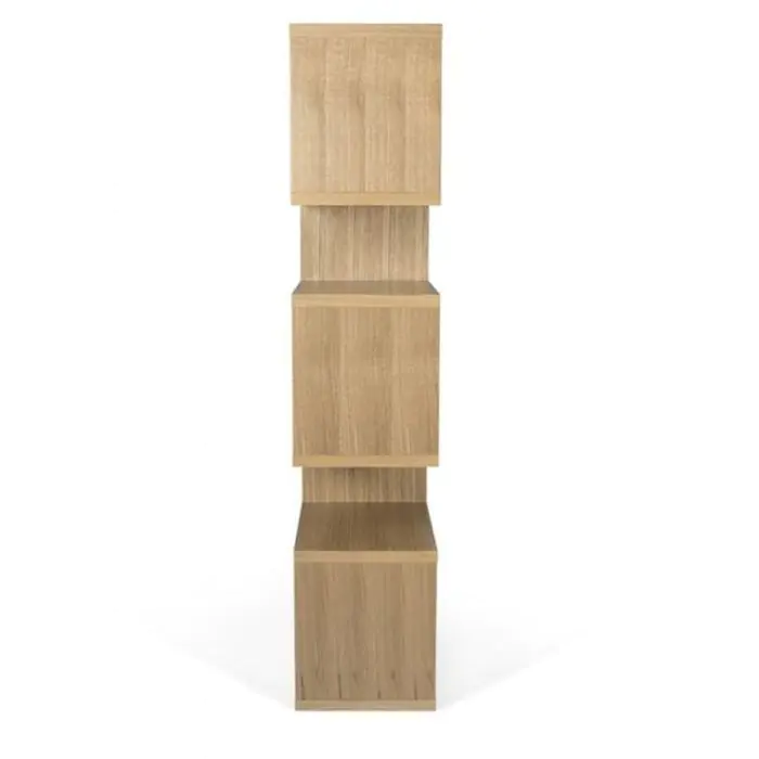 Estantería Estilo Nórdico Roble Natural Paneles Negro, 156 cm