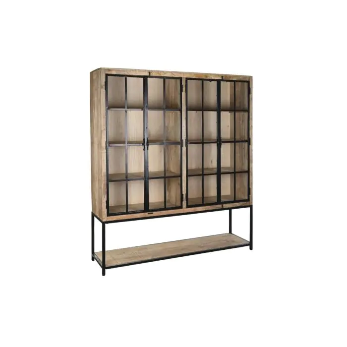 Vitrina Estilo Industrial Madera Mango Metal Natural, 200 Cm
