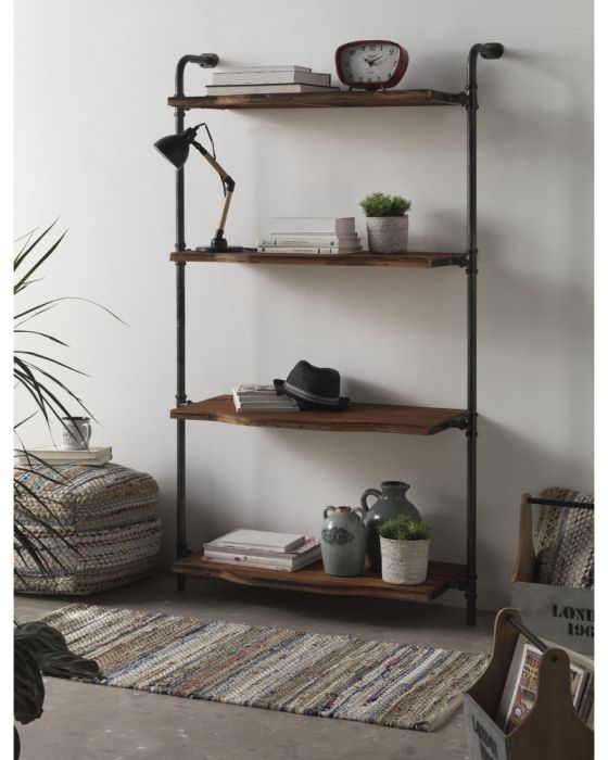 Estantería Hierro Madera Pino, 95 Cm