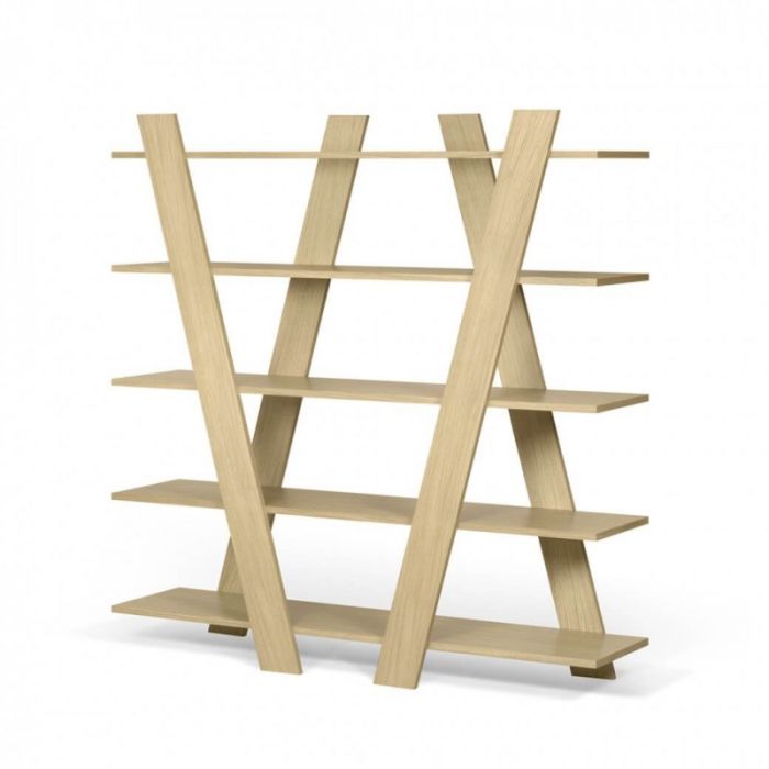 Estantería WIND Estilo Nórdico Roble Natural, 156 cm