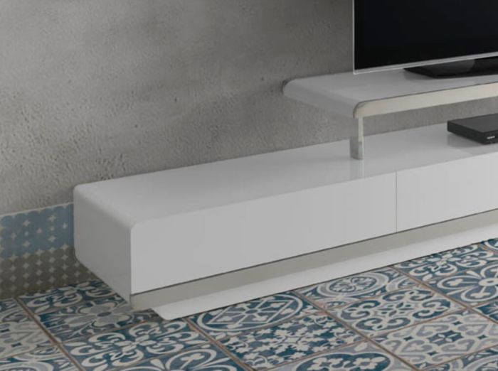 Mueble Tv Moderno lacado Blanco, 200 cm