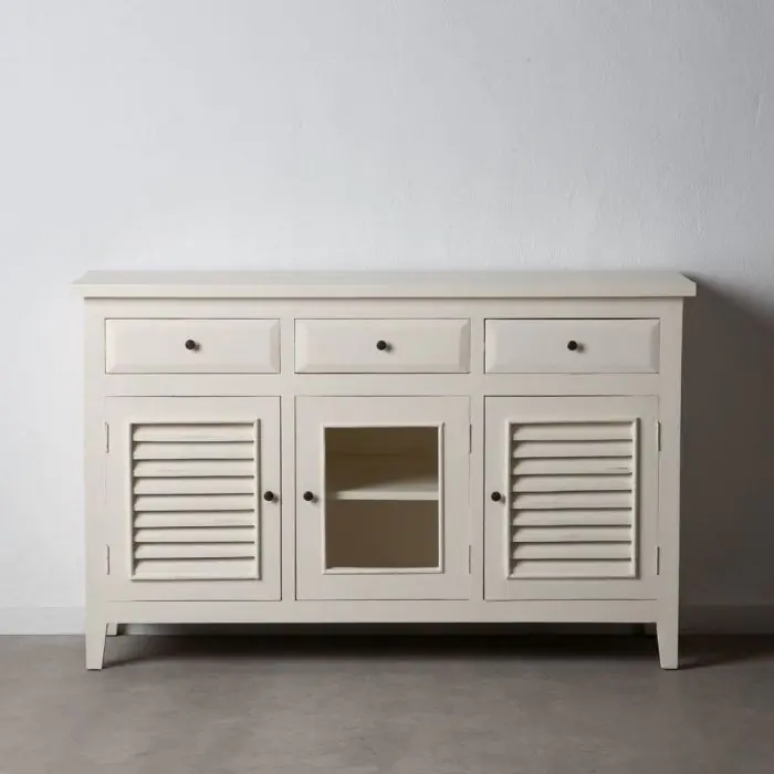 Aparador 3 Cajones 3 Puertas con Estantes Diseño Clásico, 136 Cm