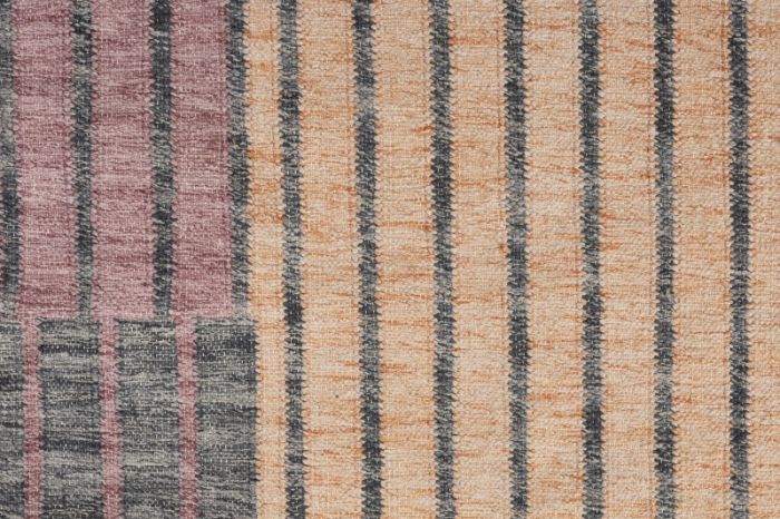Alfombra Rayas Algodón Rosa, 230 Cm