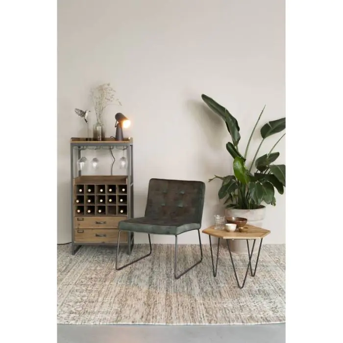 Sillón Tejido Metal Verde Gris, 75 Cm