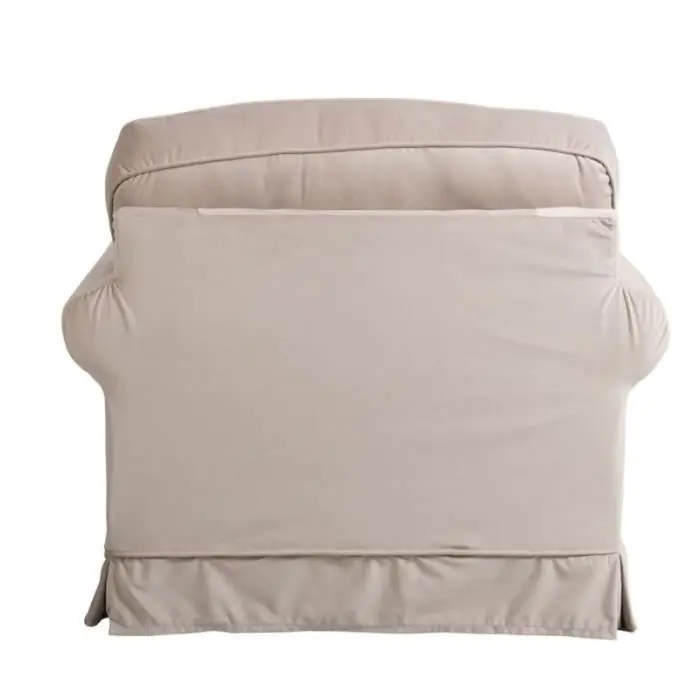 Sillón Estilo Clásico Tapizado Terciopelo Beige, 102 Cm
