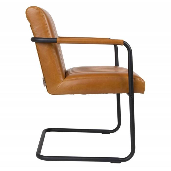 Silla Stitched Símil Piel Acero, 83 Cm