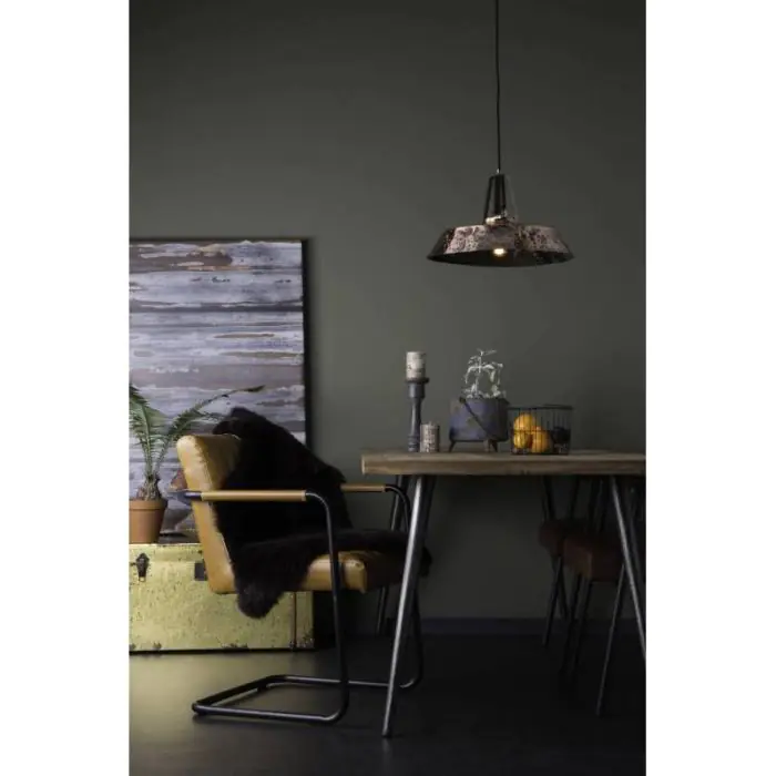 Silla Stitched  Marrón Acero Negro, 83 Cm