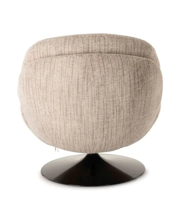 Sillón Giratorio Tejido Beige Jaspeado Metal, 81 Cm