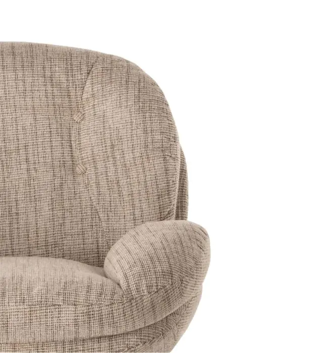 Sillón Giratorio Tejido Beige Jaspeado Metal, 81 Cm