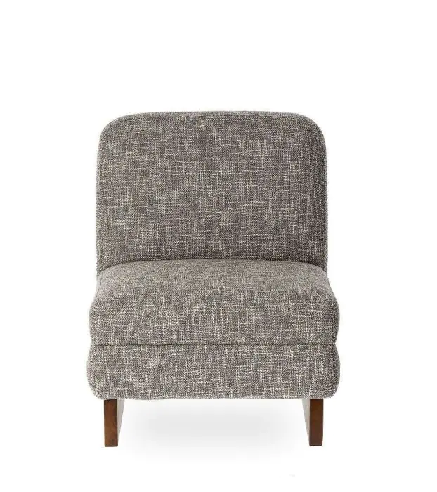 Sillón Tapizado Tejido Gris Jaspeado Madera Álamo, 65 Cm
