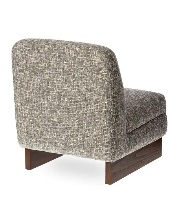 Sillón Tapizado Tejido Gris Jaspeado Madera Álamo, 65 Cm