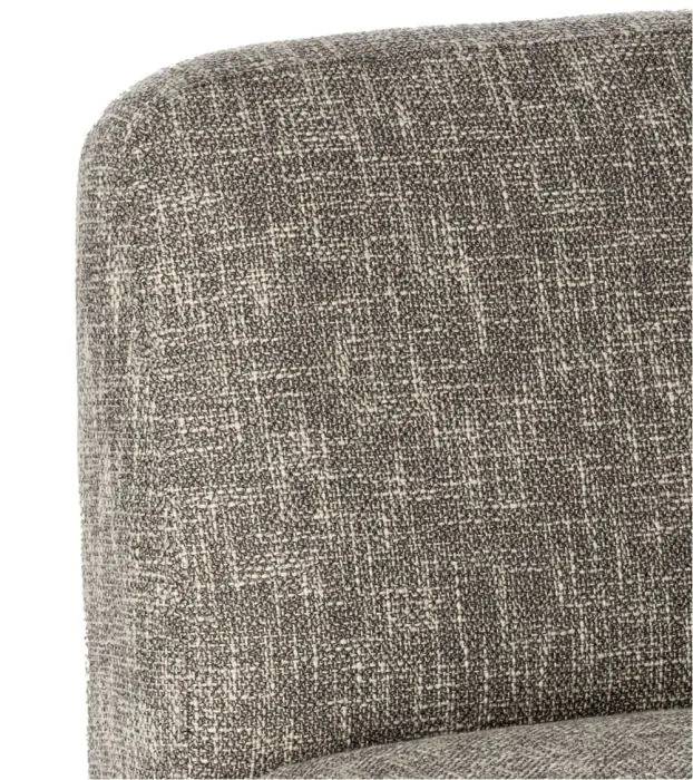 Sillón Tapizado Tejido Gris Jaspeado Madera Álamo, 65 Cm
