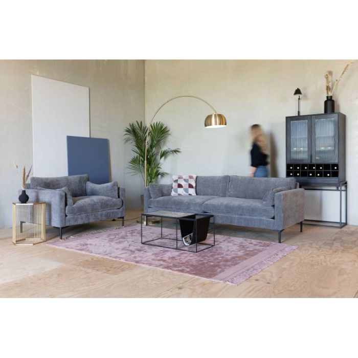 Sillón Moderno Contemporáneo Tejido Gris Acero, 101 Cm