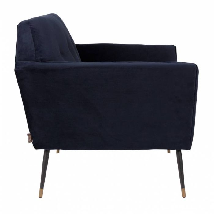 Sillón Terciopelo Azul Oscuro Hierro
