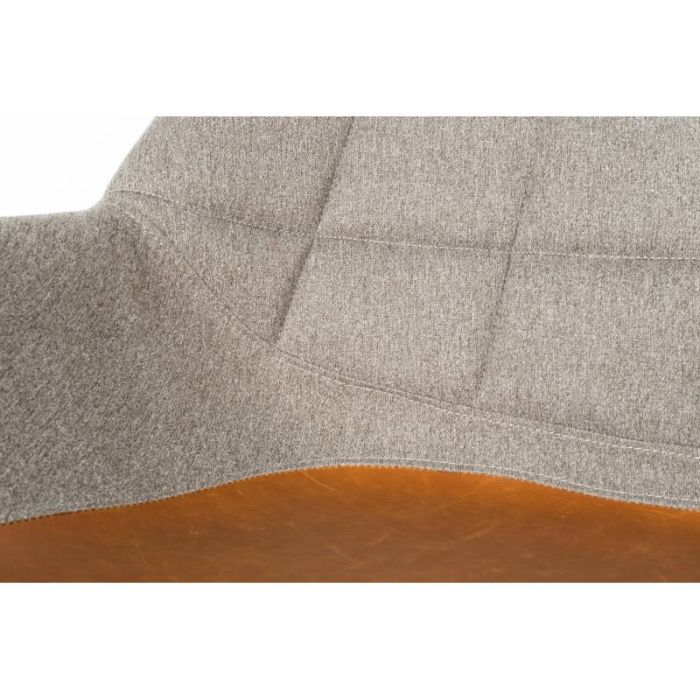 Sillón Tejido Símil Piel Gris Marrón Metal, 80'5 Cm